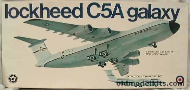 Entex 1/144 Lockheed C-5A Galaxy USAF or L500 Pan Am, 8213 plastic model kit